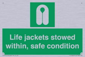 Life jackets stowed within